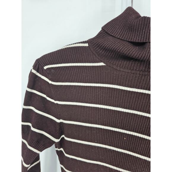 It's Our Time Womens Brown Long Sleeve Sleeve Ribbed Turtle Neck Sweater Size XL - Picture 2 of 4